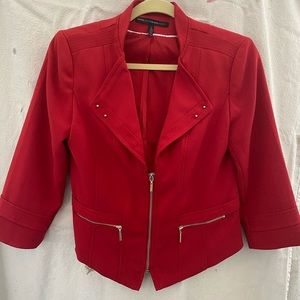 Dressy red 3/4 sleeve blazer